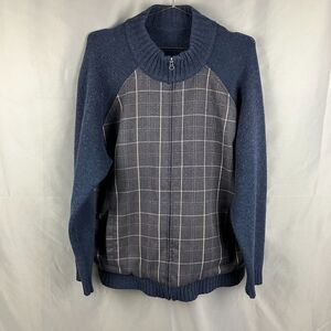 Mens Grandpa Check Plaid Cardigan L Lambswool Wool Retro Gorpcore Outdoors